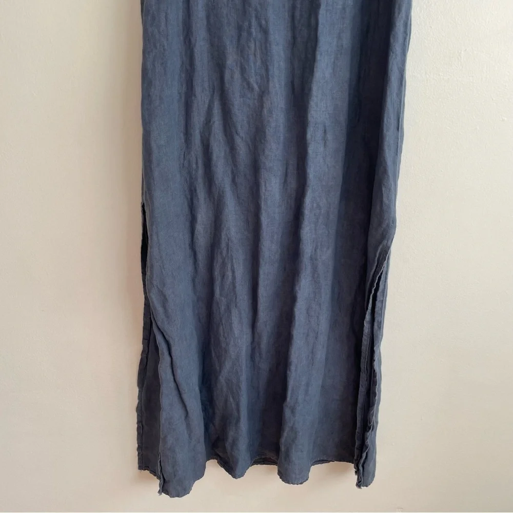 CP SHADES linen flax maxi dress coastal beachy boho lagenlook artsy slip sheath